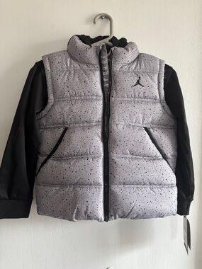 Jordan Kids' Gray Speckle Puffer Vest